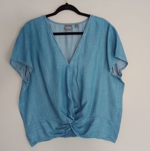 NY&C SOHO BLUE CROPPED TOP SIZE XL